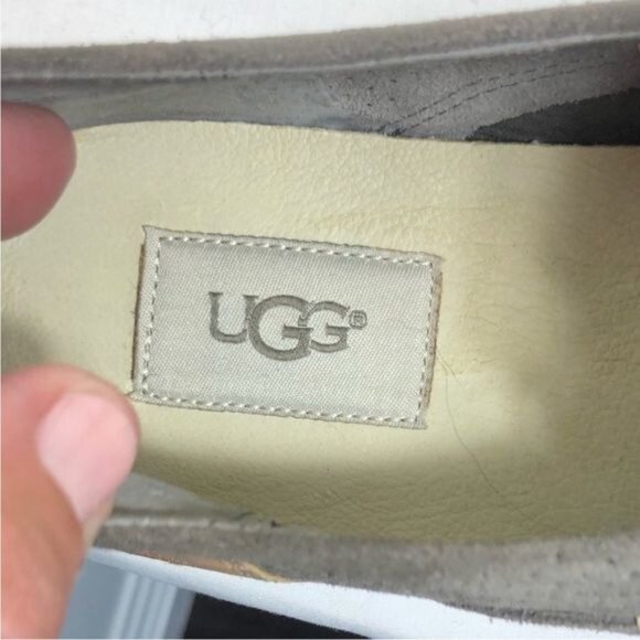 Ugg Adley Slip On Sneaker Perforated Suede White Wall Gray Size 8.5 - Picture 9 of 11